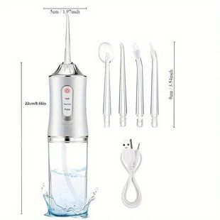Іригатор для чищення зубів та порожнини рота Oral Irrigator з акумулятором та 4 змінними насадками 2844035344 фото